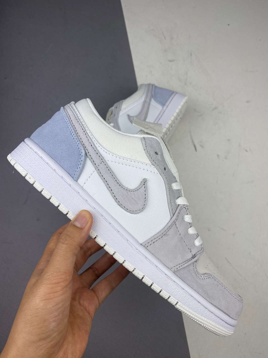 2020 Air Jordan 1 Low PSG White Grey - Click Image to Close